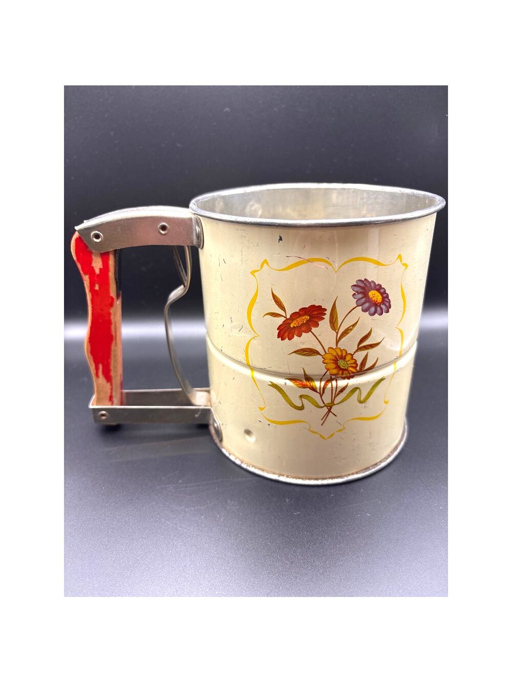 Vintage Androck Hand-I-Sift Flour Sifter 3-Screens 1950s Kitschy Retro Decor